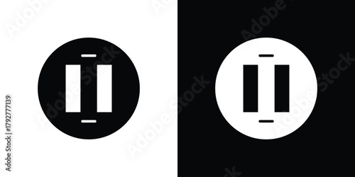 Round socket icon flat design. Modern style in black color.