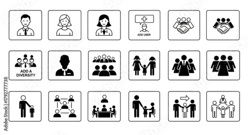Community Membership Diversity Relations Icons Users Group Interactions Collaborations