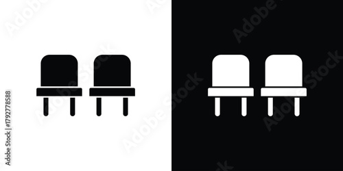 Seats icon flat design. Modern style in black color.