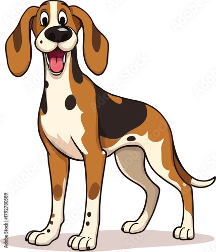 Cute cartoon a illustrator vector Coonhound
