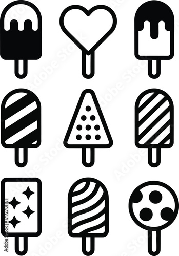 Collection of Ice Cream and Popsicle Icons