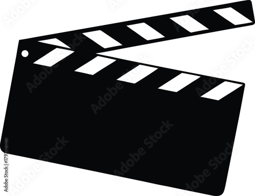 Director movie slate icon vector, scene clapper board for cinema production.