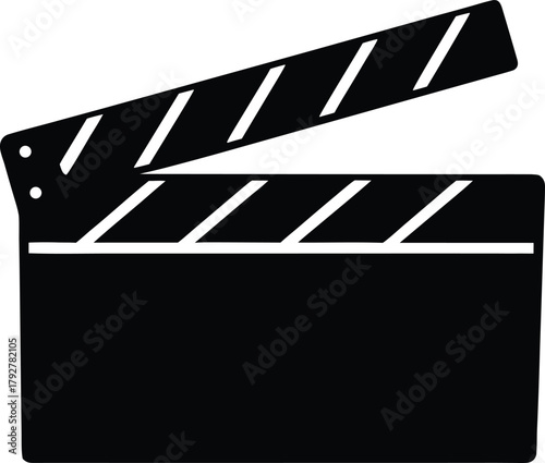 Movie clapperboard vector icon, simple symbol for film, video, and movie making.