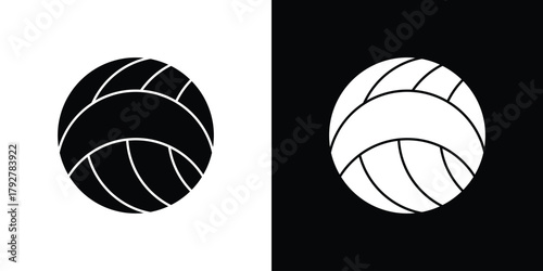 Volleyball ball icon flat design. Modern style in black color.