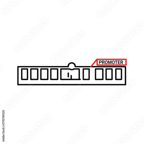 Building with promoter sign, representing real estate or event promotion