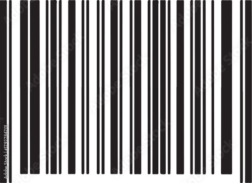 Barcode for Shipping, Trade Import Export Hand-drawn Sketch Drawing Vector Illustration, Line Linear Symbol Engraving Coloring Book, Black and White Isolated