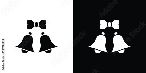 Wedding Bells icon flat design. Modern style in black color.