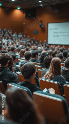 Large Audience Gathers in Modern Auditorium for a Presentation on Innovative ...