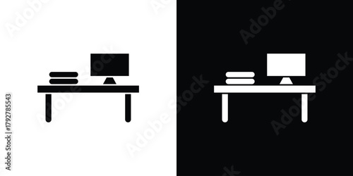 Workspace icon flat design. Modern style in black color.