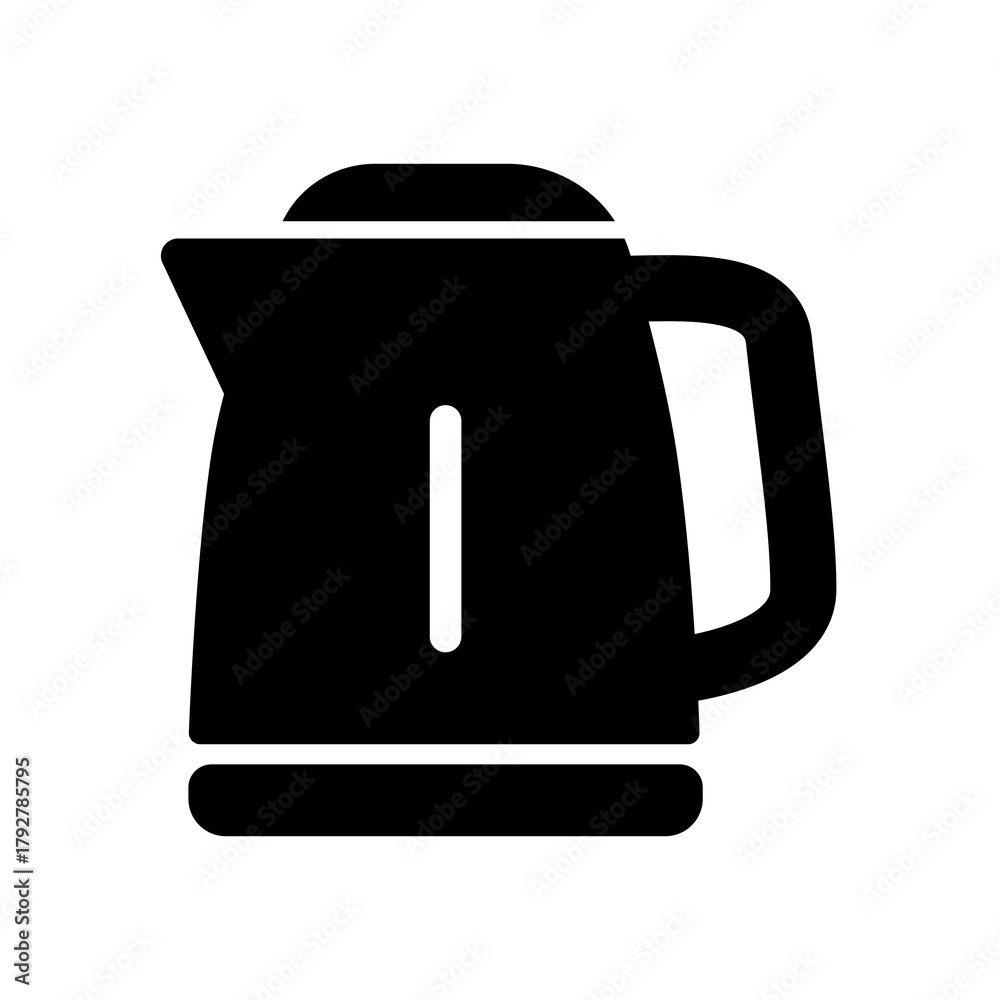 Obraz premium A kettle icon representing boiling water, quick heating, and kitchen utility. Perfect for beverage apps, household tools, and appliance guides.