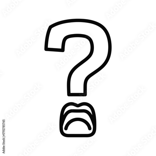 Question mark icon with mouth