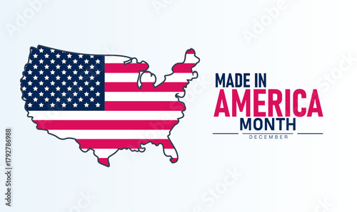 Made in America Month Poster Banner and Background Abstract Design Template Featuring USA Flag Colors Stars and Stripes to Celebrate American Manufacturing Pride Quality Craftsmanship and National Ind