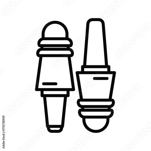 Two wine stoppers, one conical and one rounded