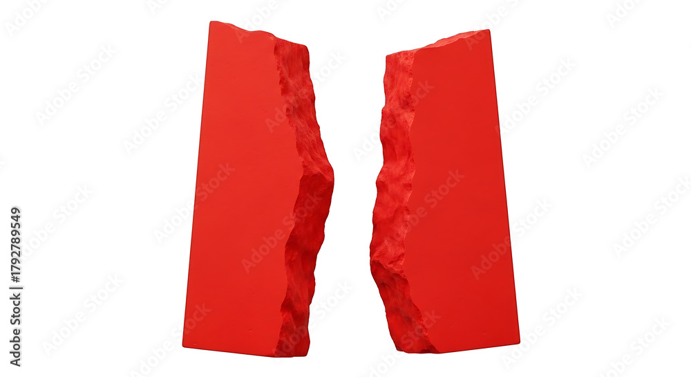 Fototapeta premium Torn Red Paper Edge Isolated on White Background