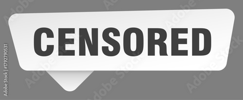 censored sign. censored white sticker isolated on gray background