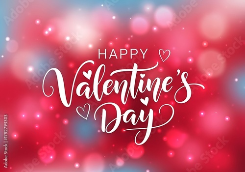 Romantic Happy Valentine's Day message perfect for heartfelt cards and loving social media posts with glowing heart design and dreamy bokeh background