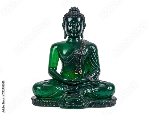 Emerald Buddha Statue - Serene Meditation and Spiritual Symbolism in Green.