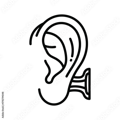 Human ear with hearing aid insert