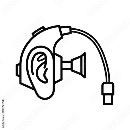 Hearing aid device with earbud and cable