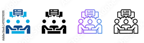 Discussion Icon Multiple Style Vector Illustration
