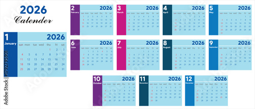 2026 Calendar Design Template - new yearly calendar 2026 