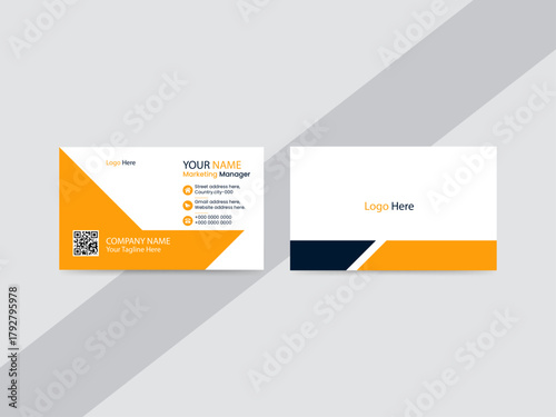 This business card features a modern, clean, and professional design, primarily using a limited color palette and a clear, sans-serif typeface for readability.