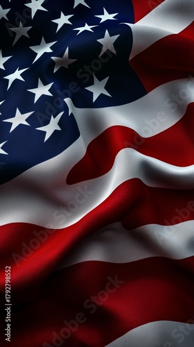 Waving American Flag With Rich Colors and Textures Flowing Elegantly