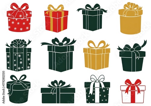 set of colorful gift boxes