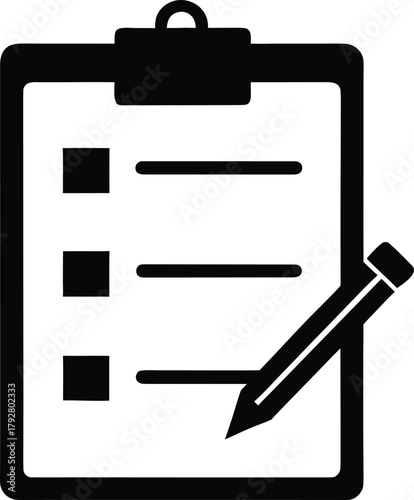 Task board icon for to‑do lists, workflow planning vector icon illustration