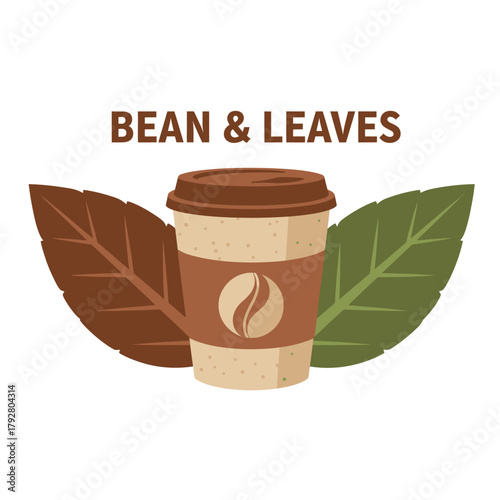 Bean and Leaves Coffee Takeaway Cup Logo