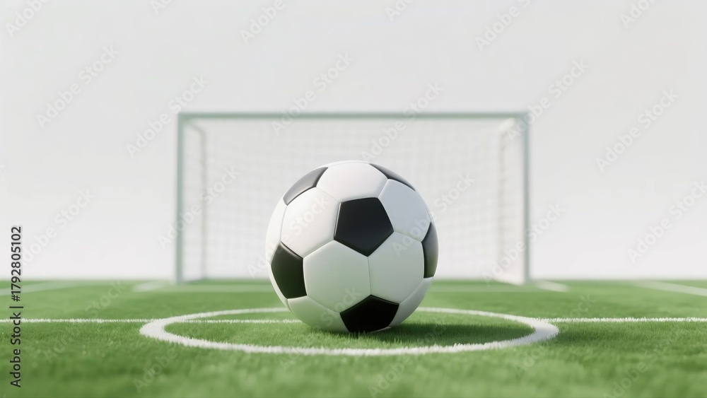Fototapeta premium Soccer ball in front of goal