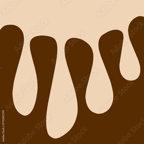 Cream and brown dripping liquid mix design suitable for dessert, chocolate, or dairy theme background.