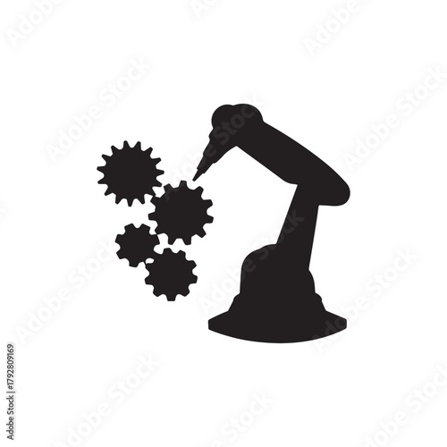 Industrial robotic arm silhouette