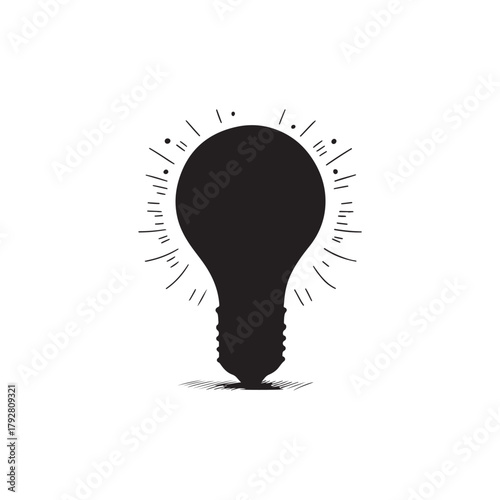 Creative light bulb idea silhouette
