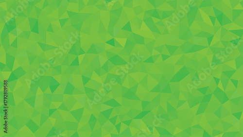 Abstract low poly geometric pattern in various shades of green background