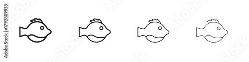 Blowfish icon line icon. linear style vector symbols collection on white background