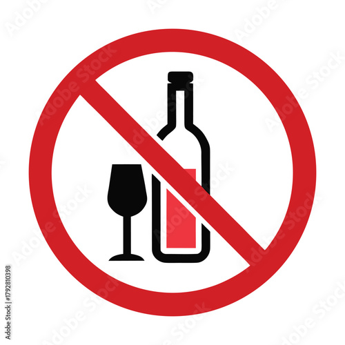 no alcohol vector art 