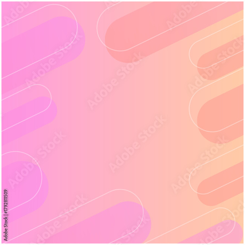 ピンクのポップな幾何学グラデーション背景 正方形