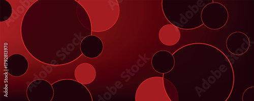 premium round golden frame on red background design vector