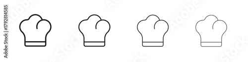 Chef hat icon line icon. linear style vector symbols collection on white background