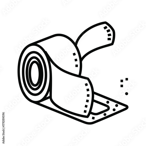 Roll of adhesive bandage or medical tape with perforated edges