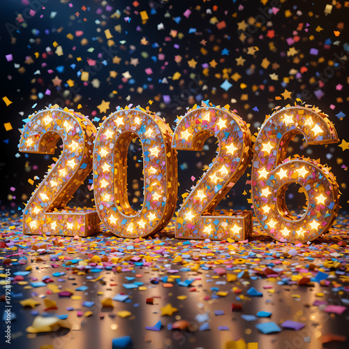  2026 festive, new year, card 