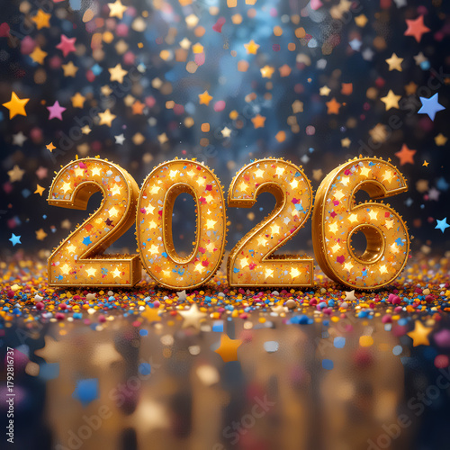  2026 festive, new year, card 