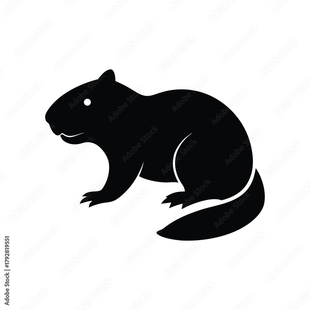 Obraz premium Beaver Silhouette Vector Illustration