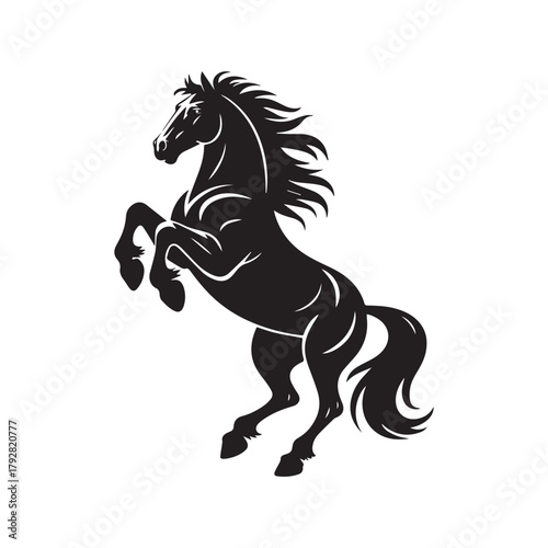 Wild Horse Silhouette Standing on Hind Legs