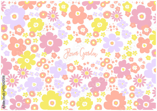 パステルピンクの花柄パターン背景（包装紙・壁紙・テキスタイル向け）