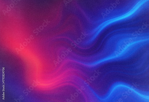 Abstract digital artwork featuring flowing neon pink and blue waves across a dark speckled background, conveying energy, motion, and futuristic aesthetics for design projects