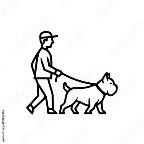 A man walks a dog icon