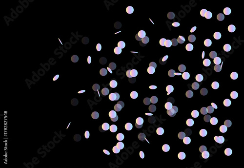 Canvas Print Abstract bokeh lights scattered across a deep black background create a festive,