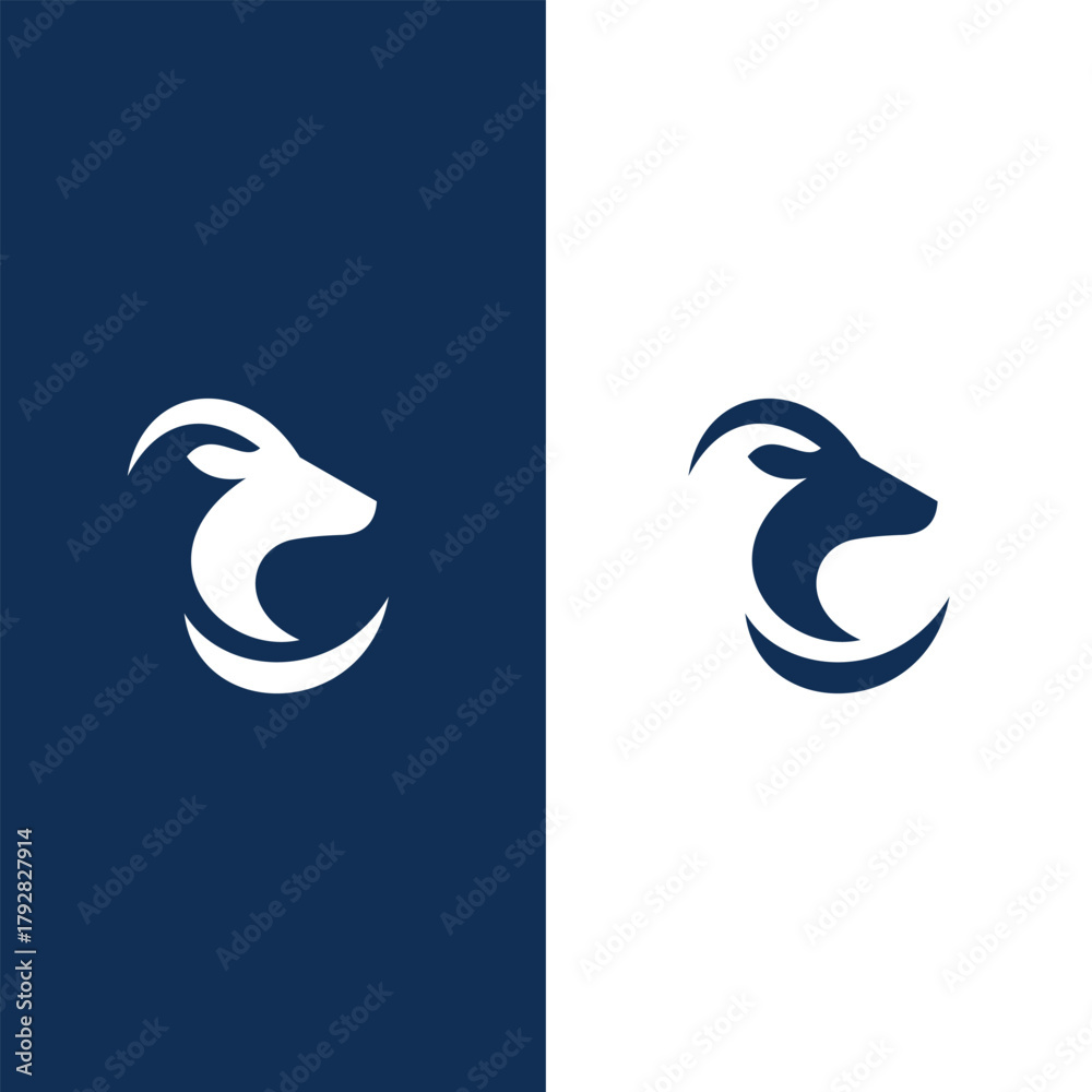 Fototapeta premium flat deer head logo icon